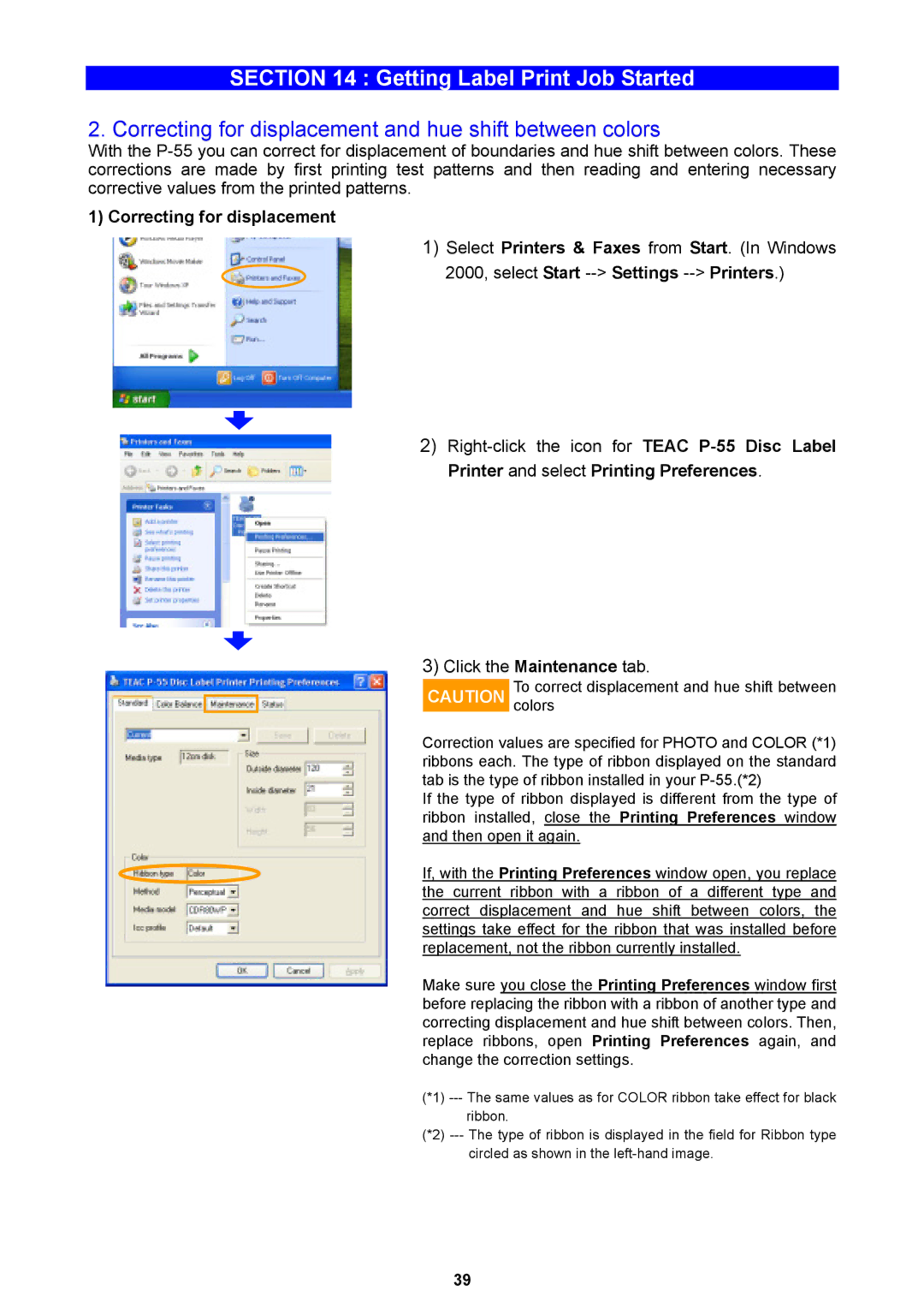 Teac P-55 instruction manual Correcting for displacement and hue shift between colors 