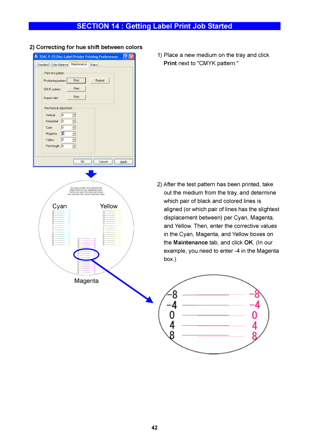 Teac P-55 instruction manual Correcting for hue shift between colors 