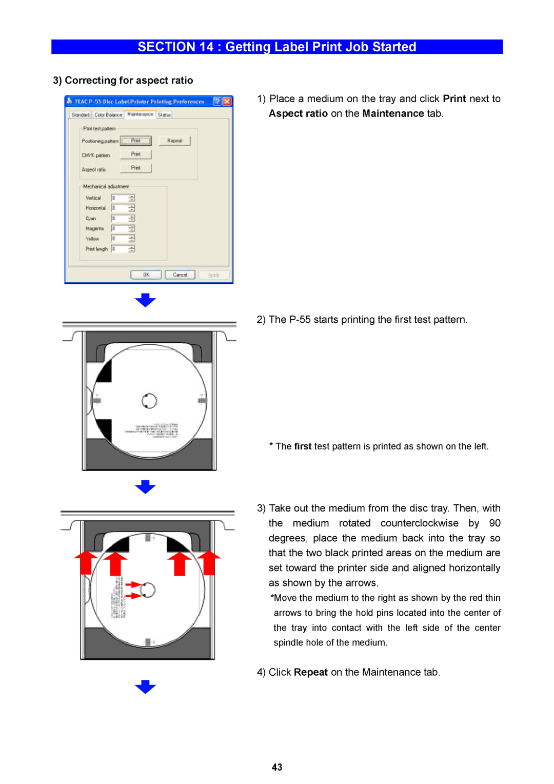 Teac P-55 instruction manual Correcting for aspect ratio 