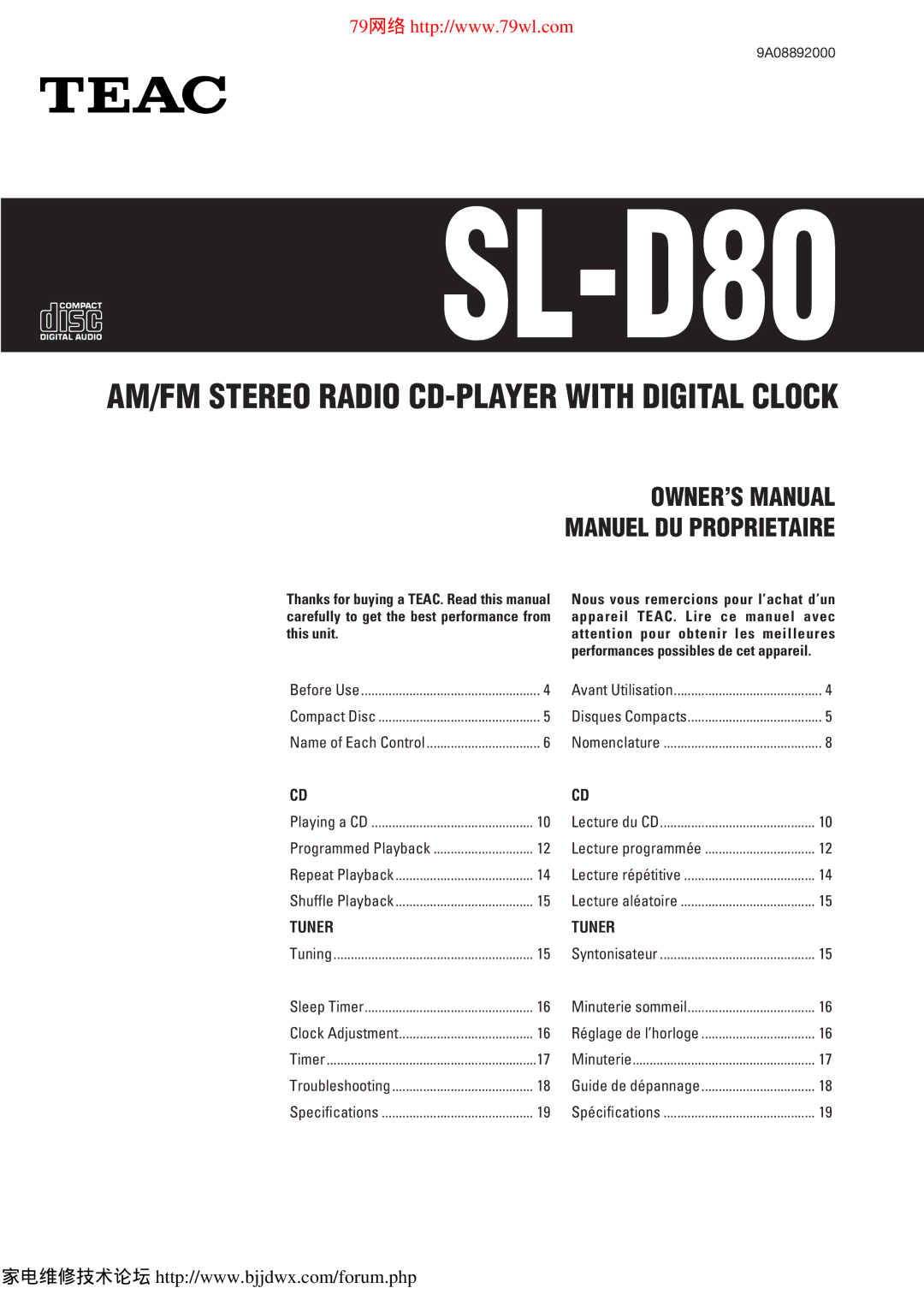 Teac SLD80R owner manual ? SL-D80 