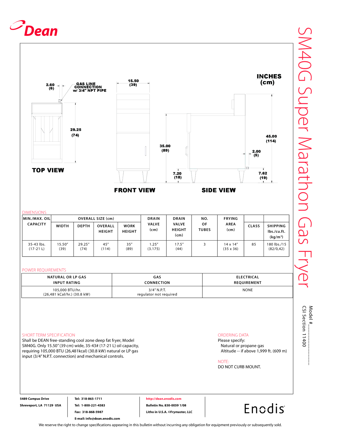 Teac SM40G specifications 