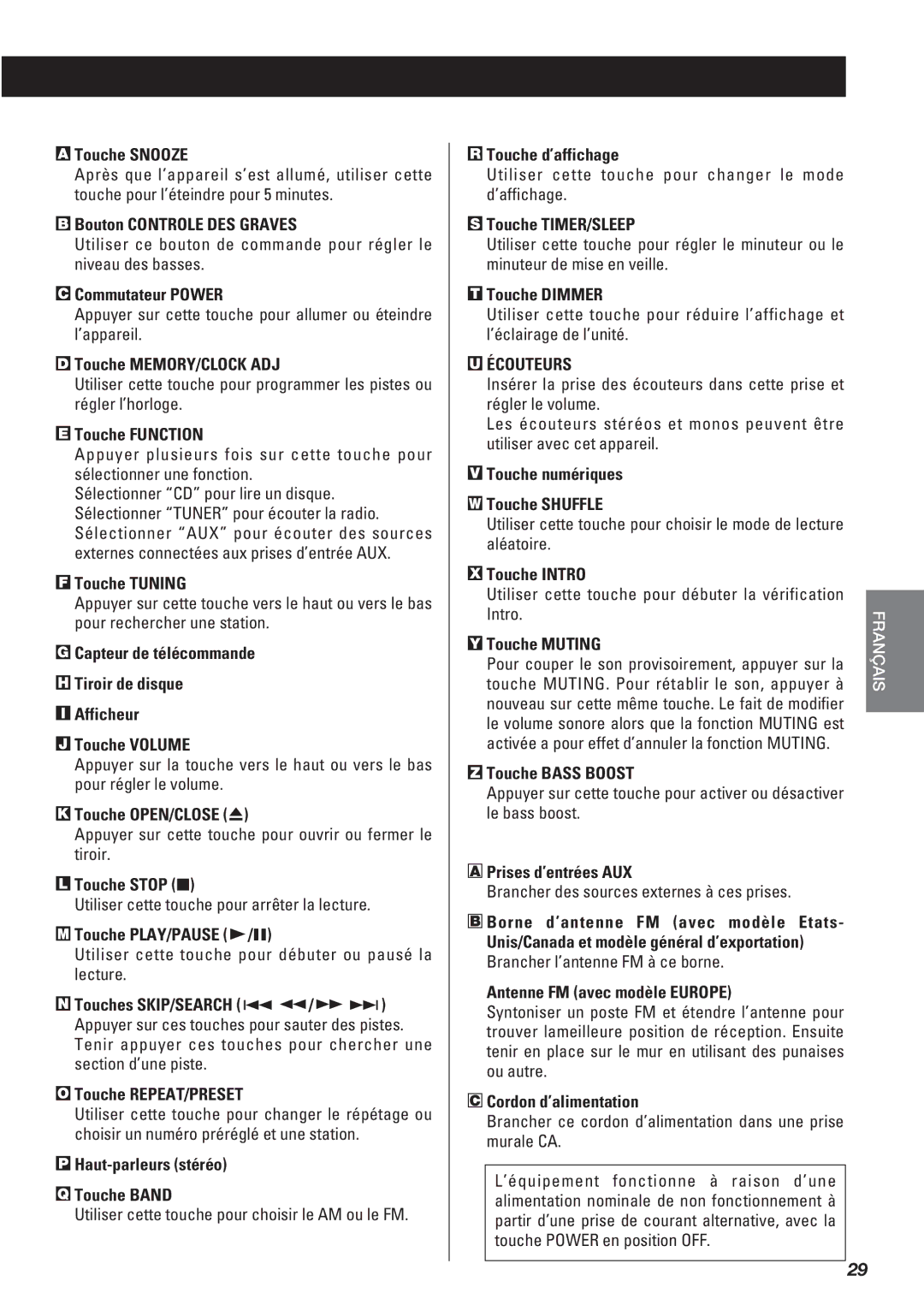 Teac SR-L50 owner manual Écouteurs 