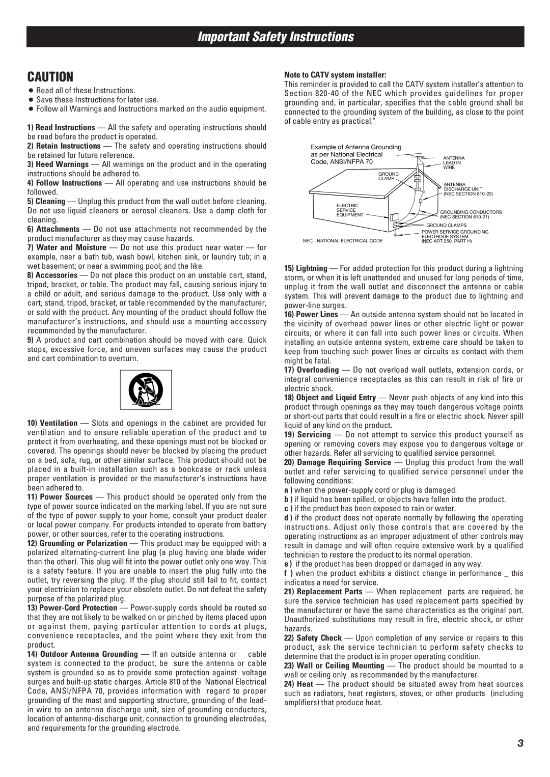 Teac T-R670AM owner manual Read all of these Instructions 