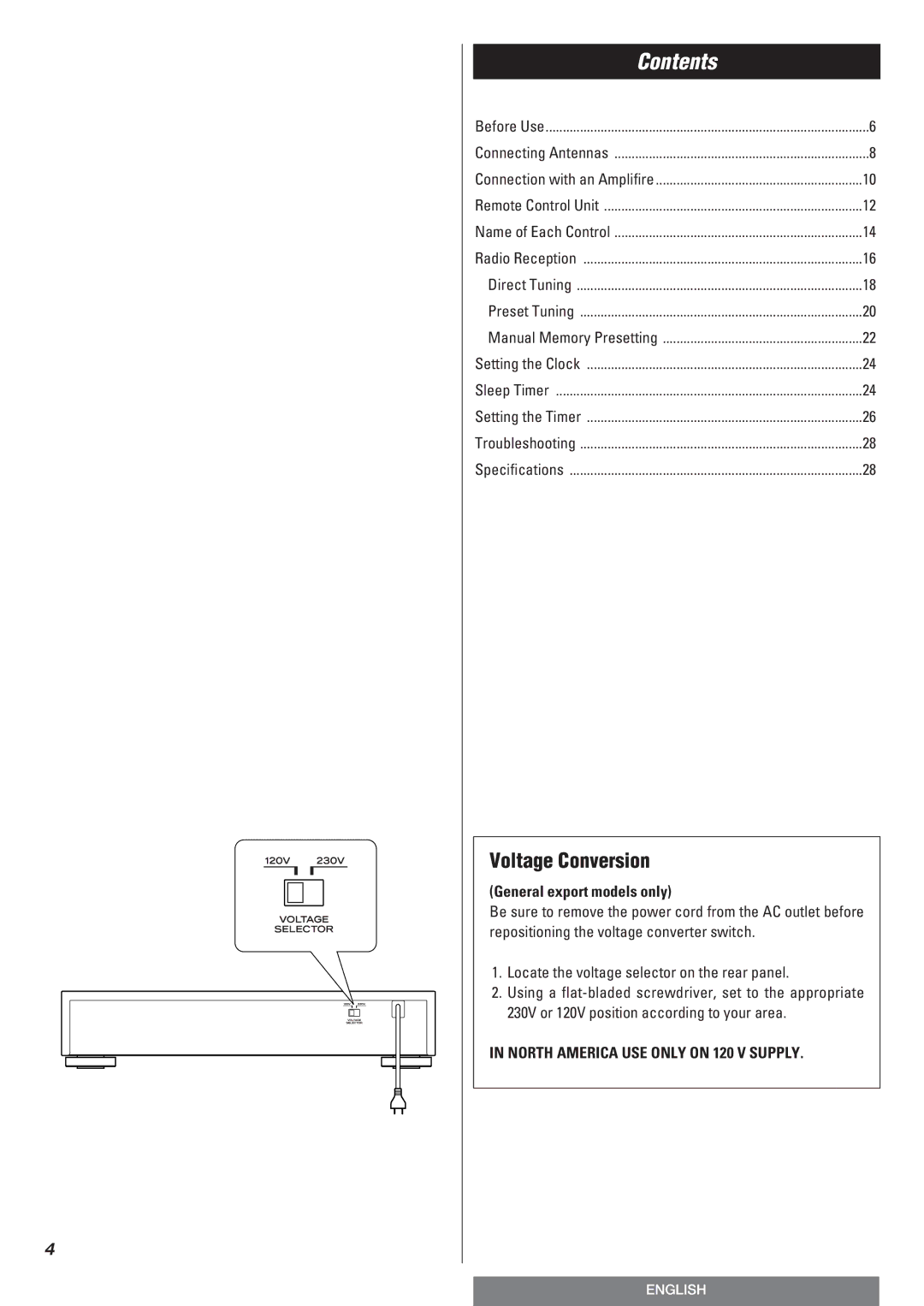 Teac T-R670AM owner manual Contents 