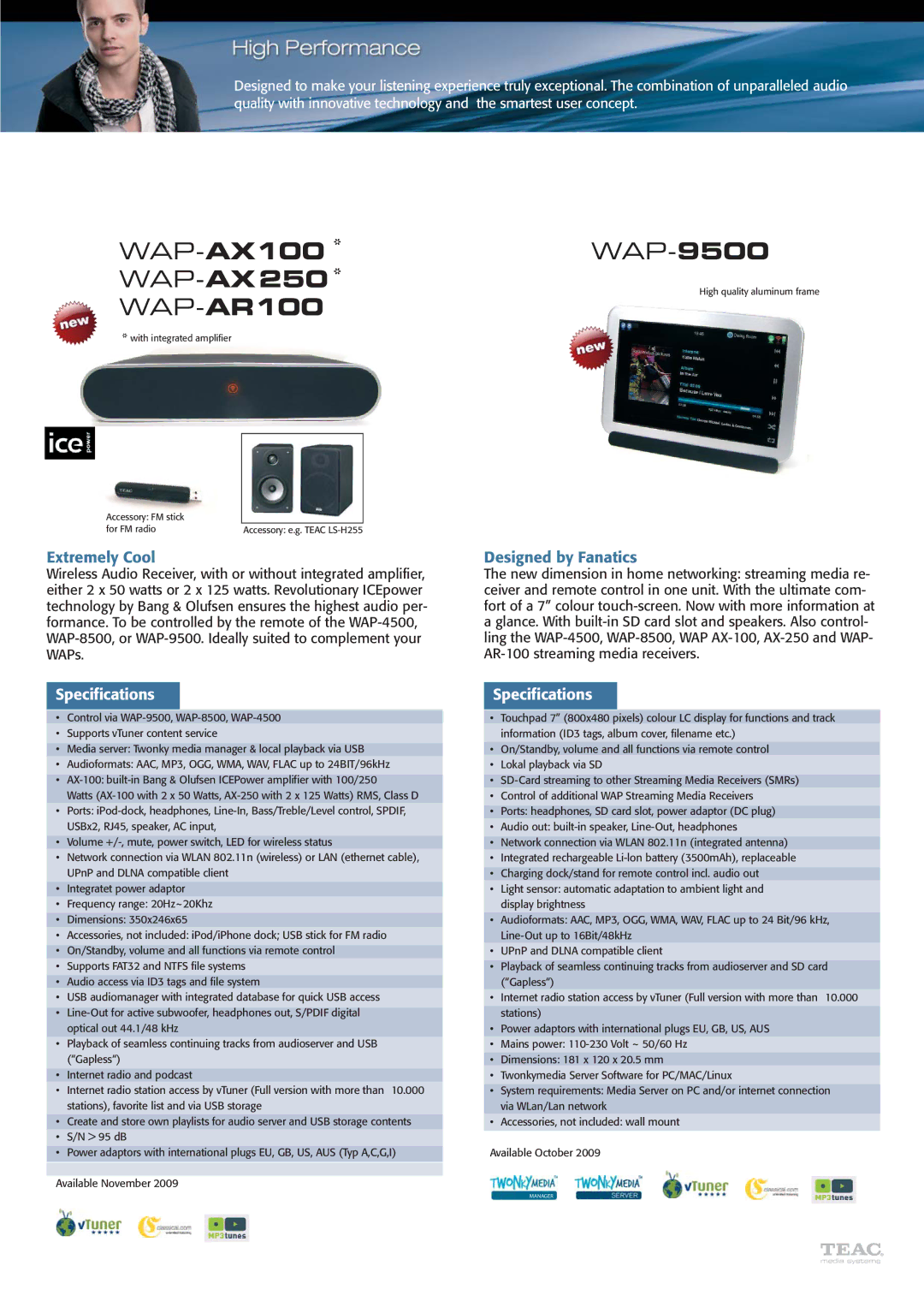 Teac WAP-2200, WAP-4500 manual WAP-AX100 WAP-AX250, WAP-9500 