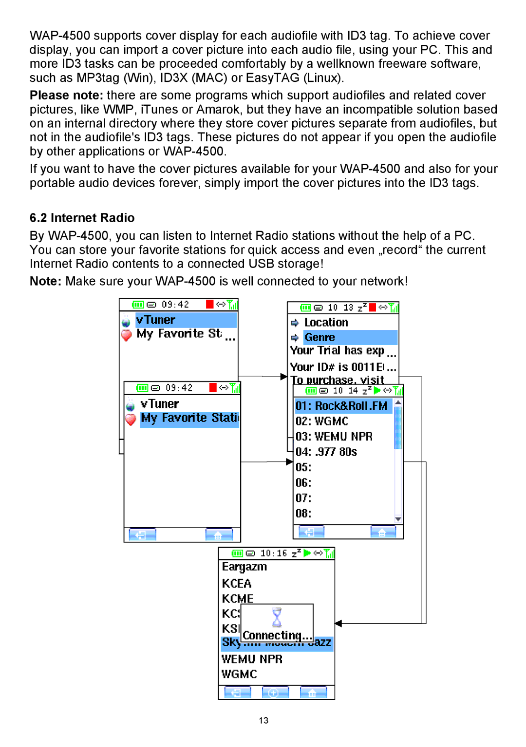 Teac WAP-4500 instruction manual Internet Radio 