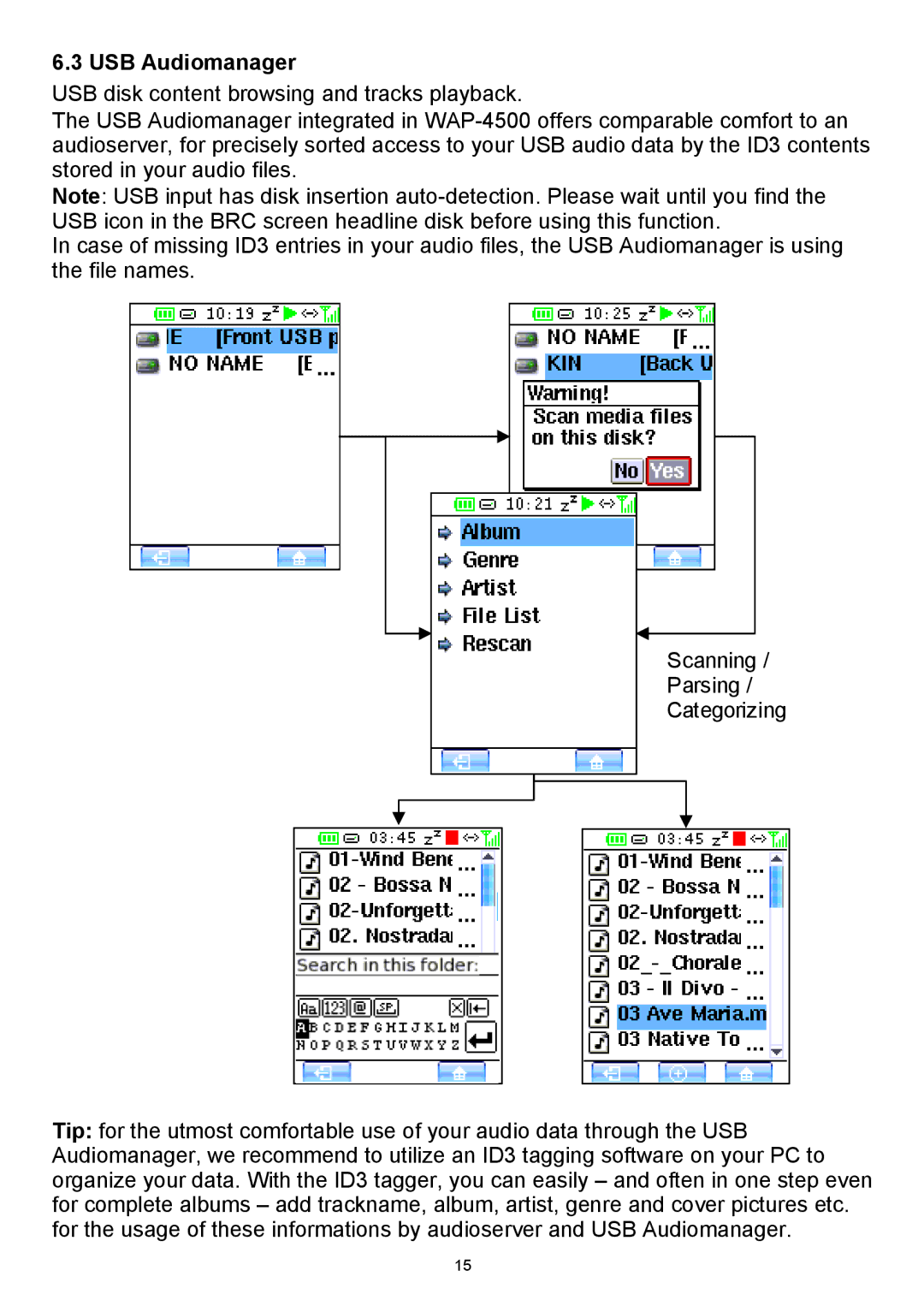 Teac WAP-4500 instruction manual USB Audiomanager 