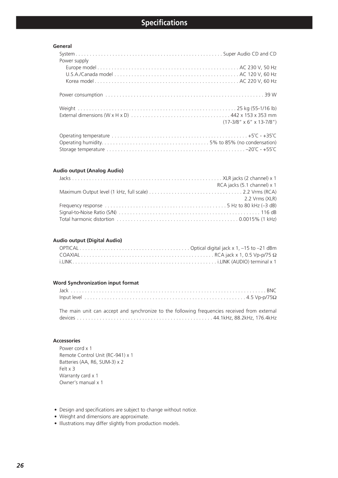 Teac X-01 D2 owner manual Specifications 