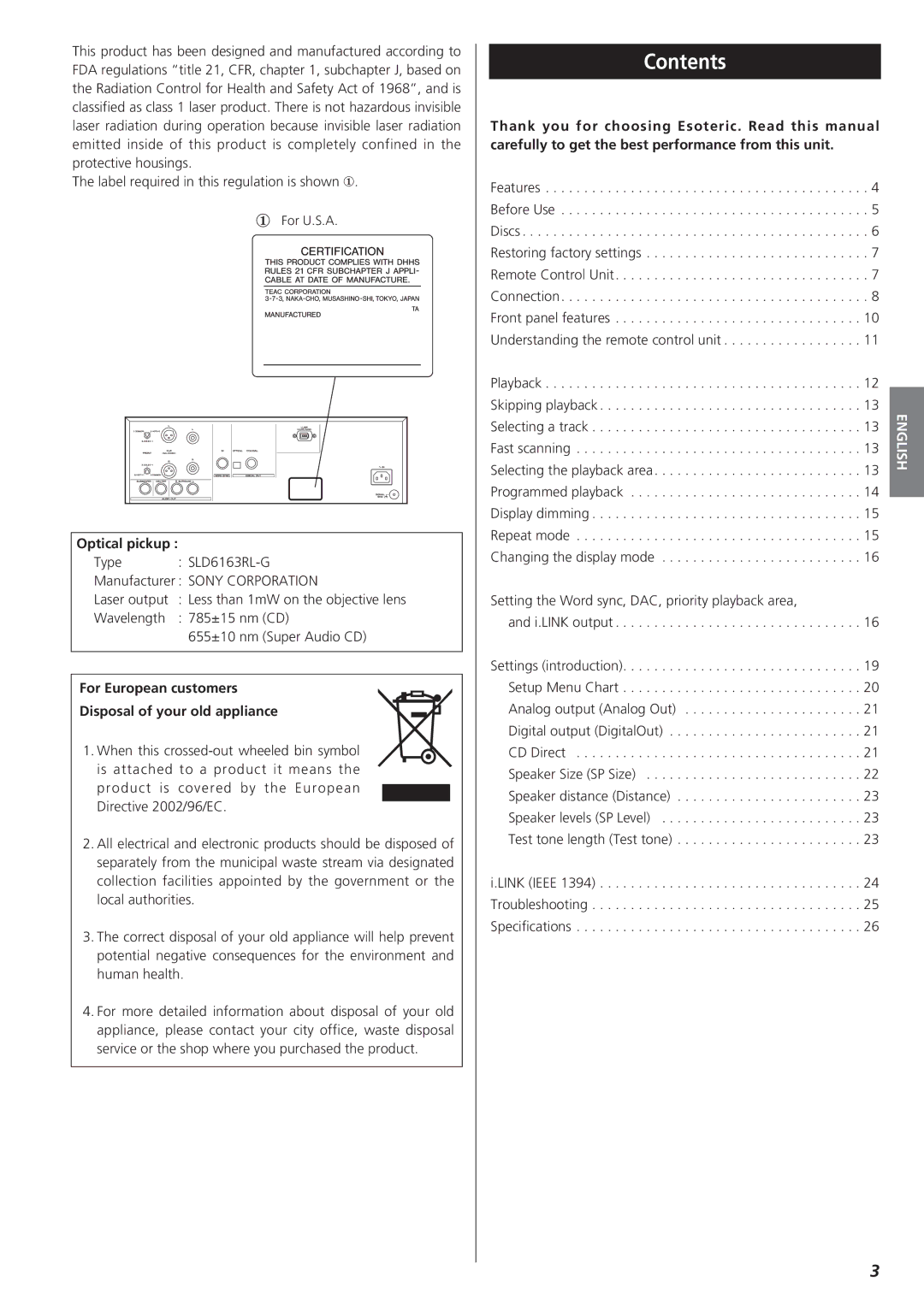 Teac X-01 D2 owner manual Contents 