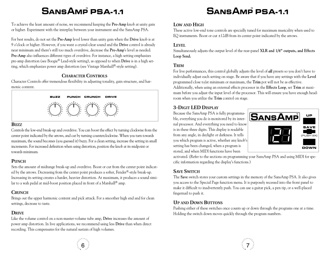 Tech 21 PSA-1.1 warranty Loop Send 