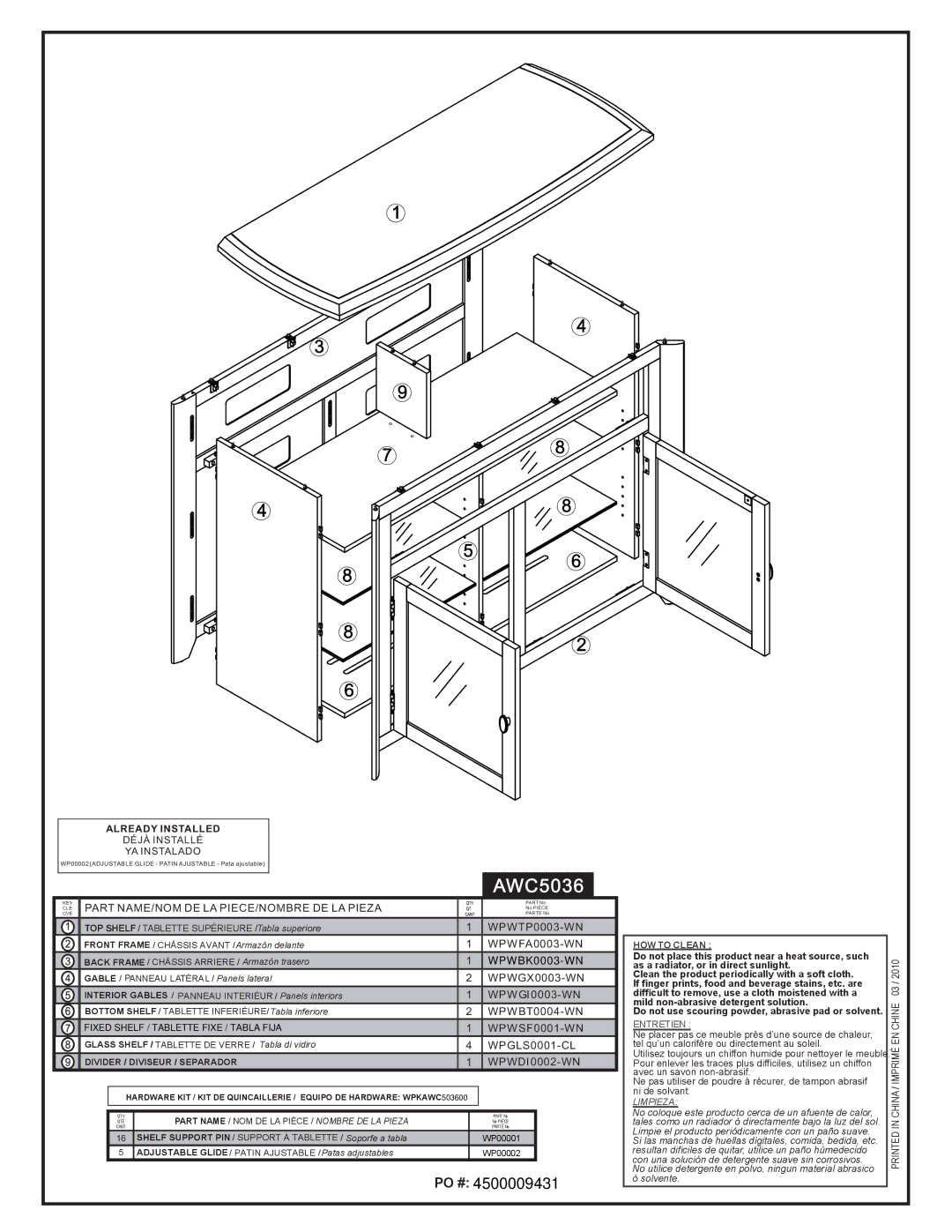 Tech Craft AWC5036 warranty 