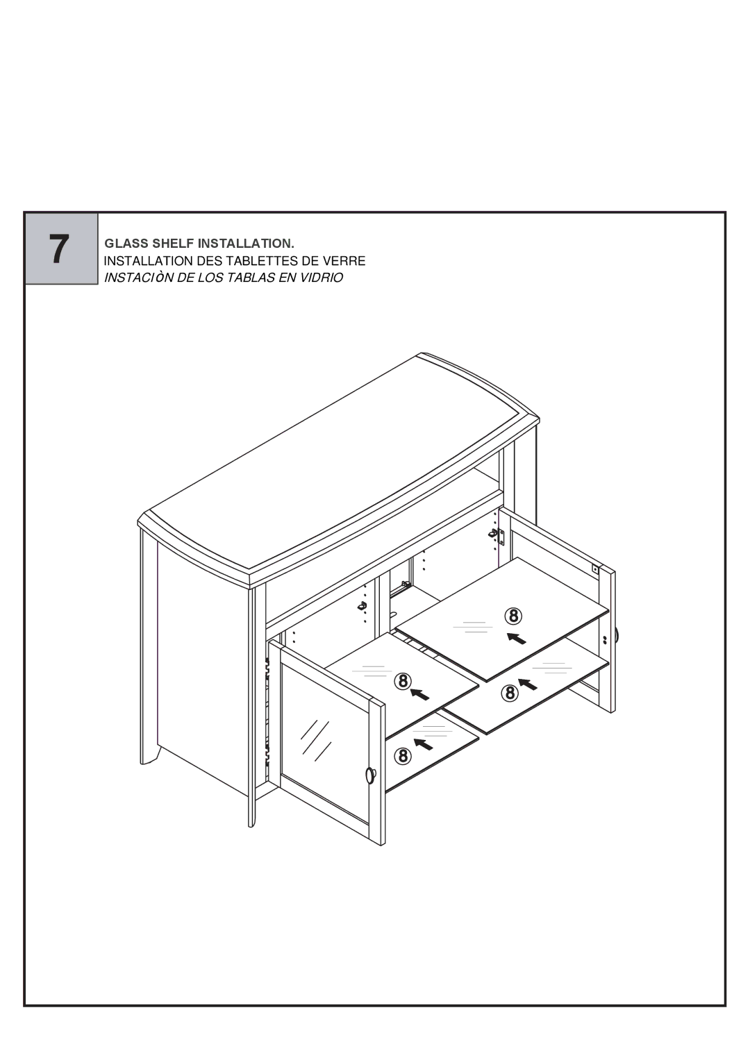 Tech Craft AWC5036 warranty Lass Shelf Installation 