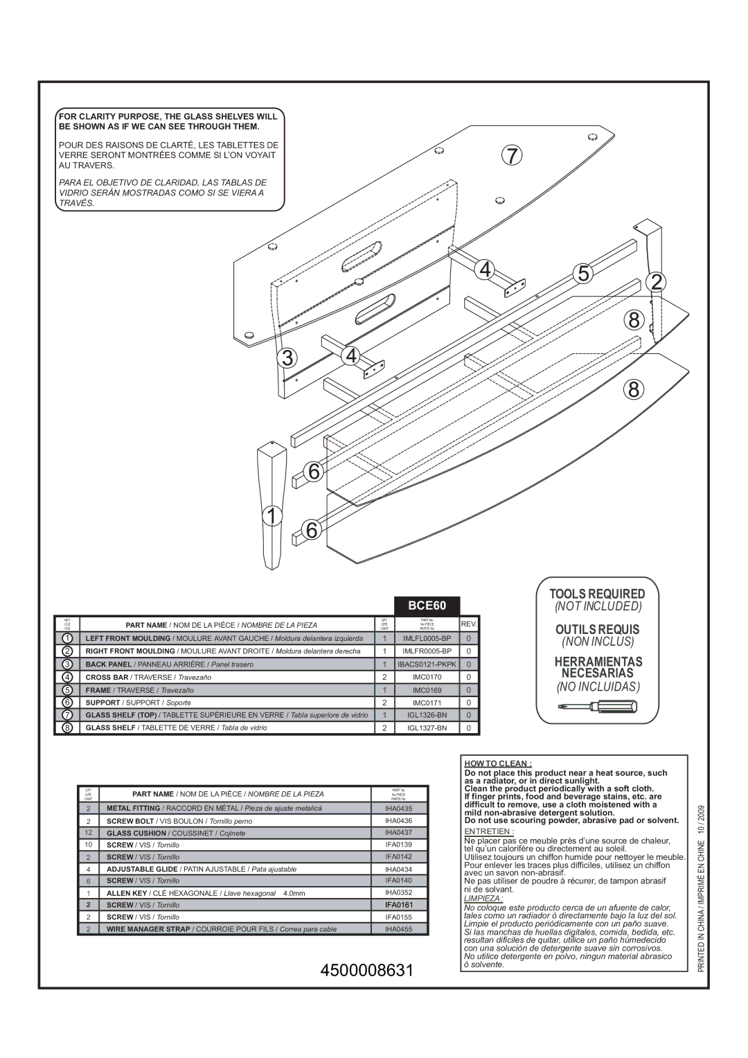 Tech Craft BCE60 warranty 4500008631 