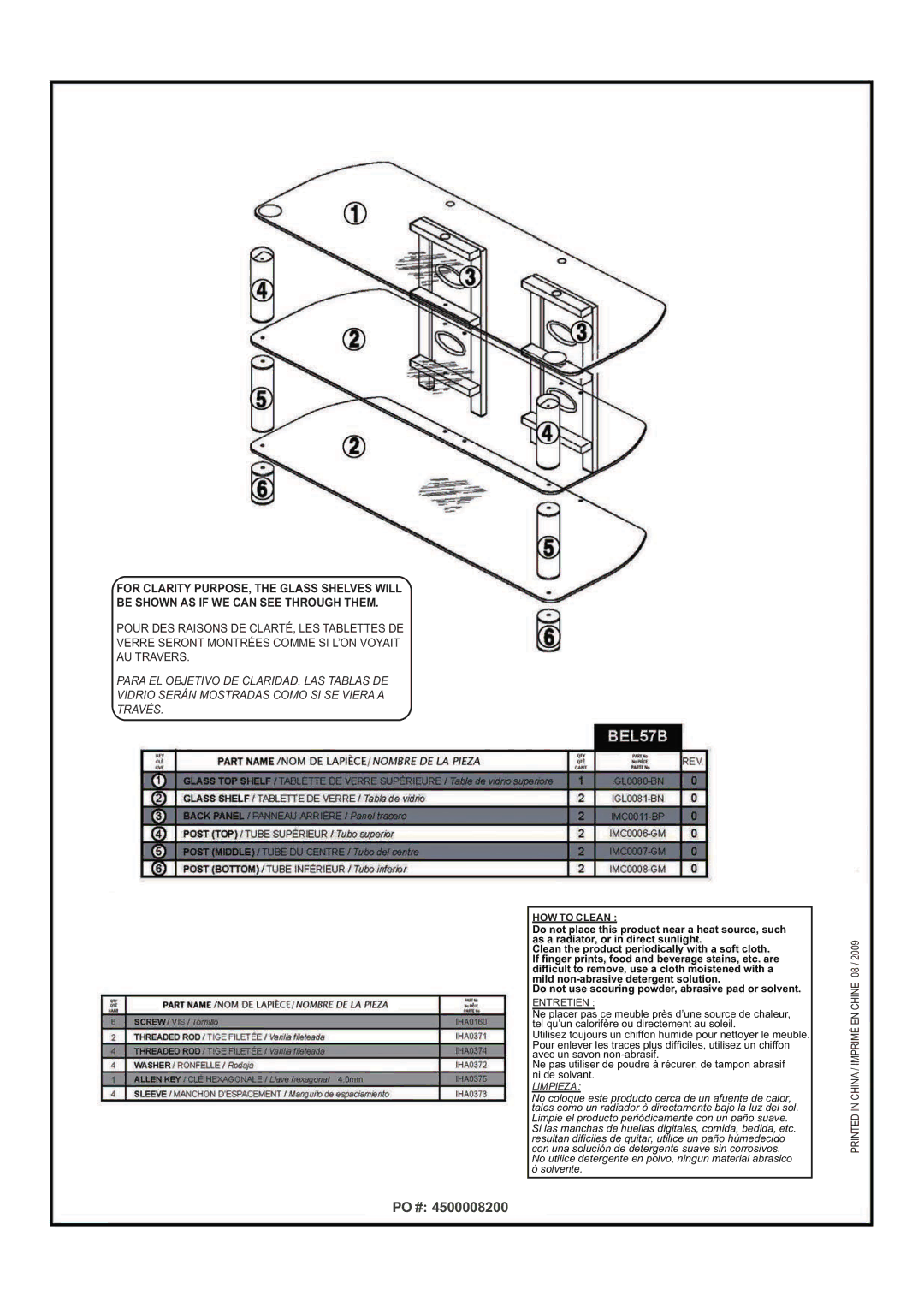 Tech Craft BEL57B manual Po # 