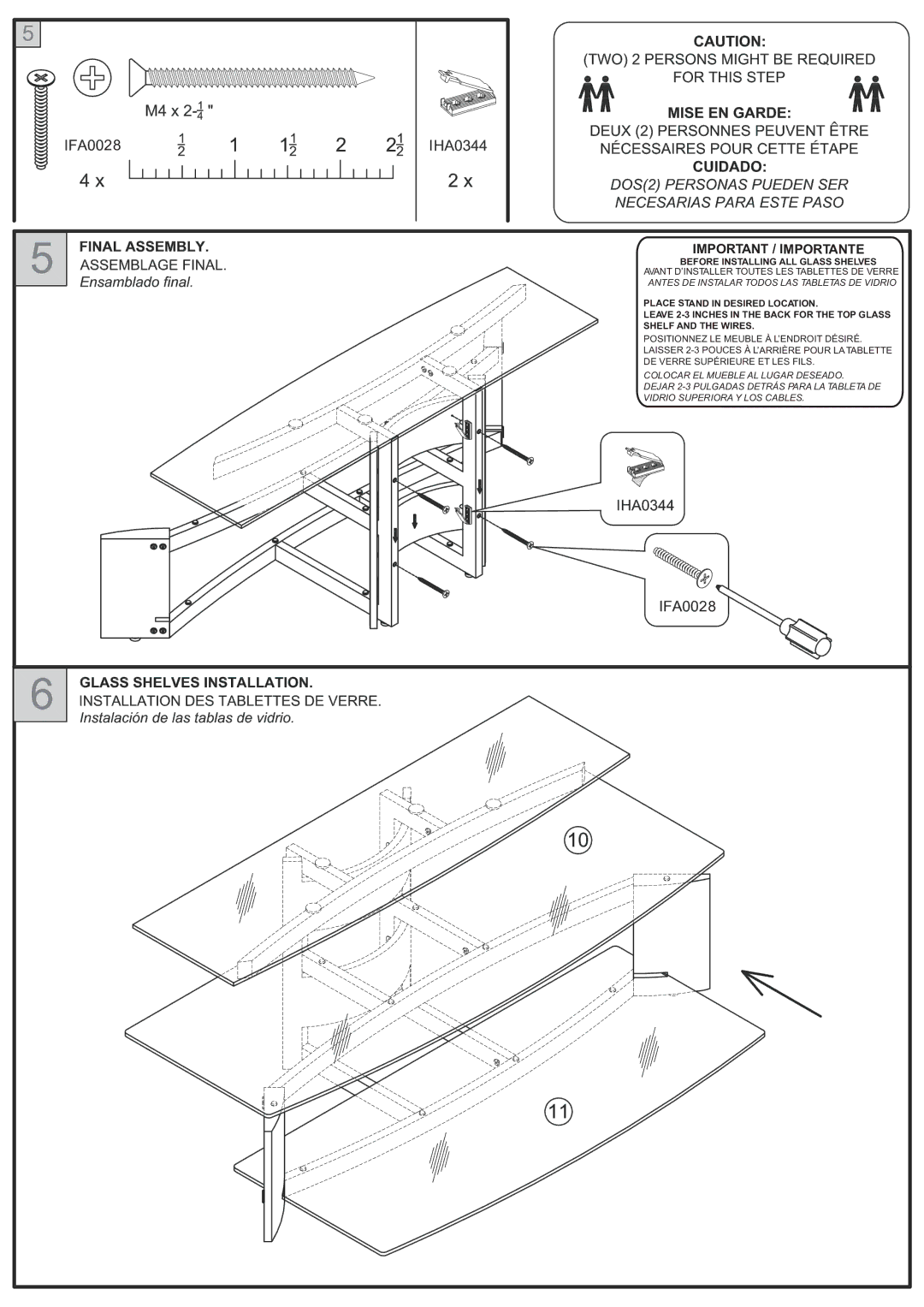 Tech Craft BWS250M warranty Important / Importante 