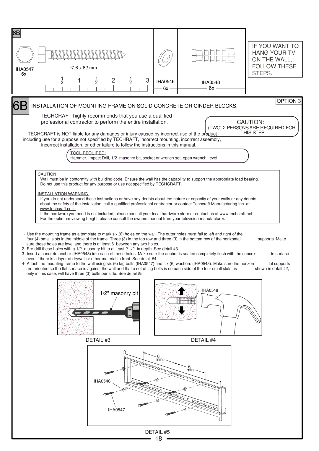 Tech Craft FLEX37WB manual If YOU Want to 