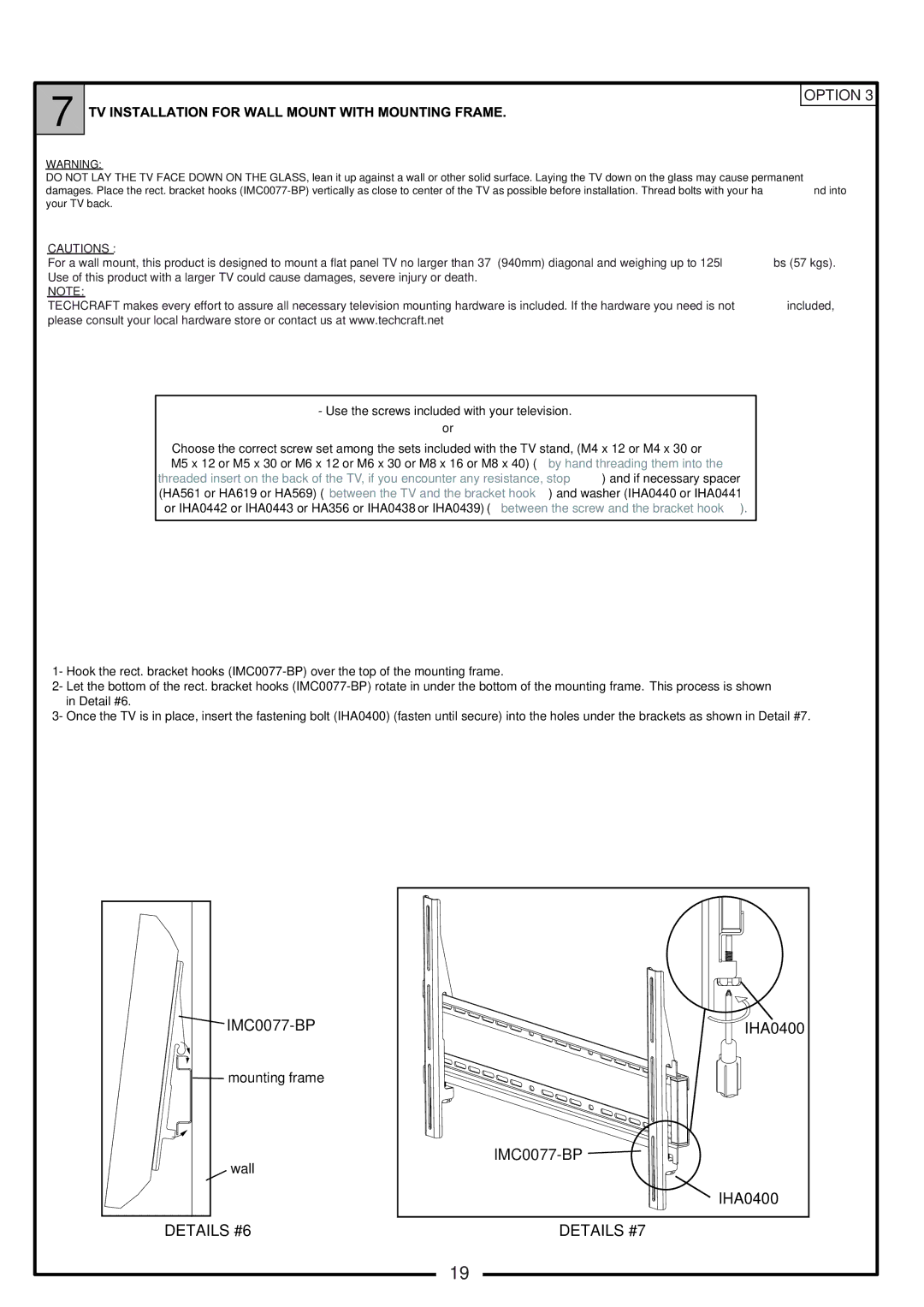 Tech Craft FLEX37WB manual Details #6 Details #7 