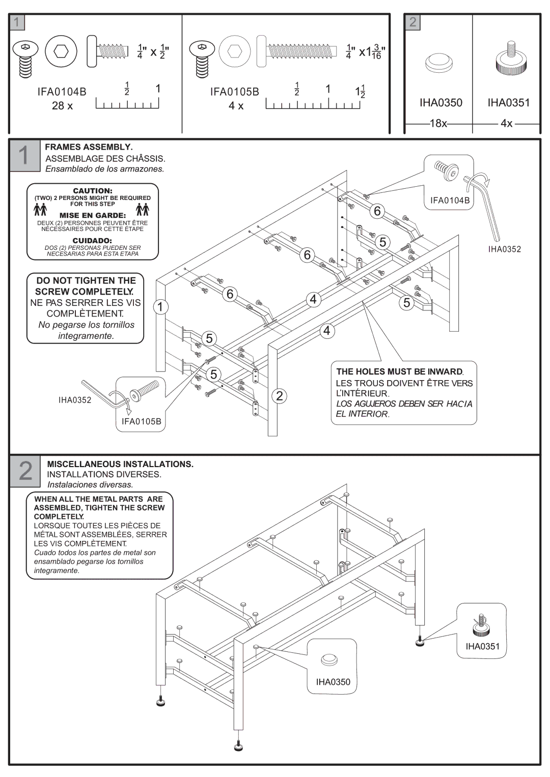 Tech Craft HBL60 manual IFA0104B IFA0105B 