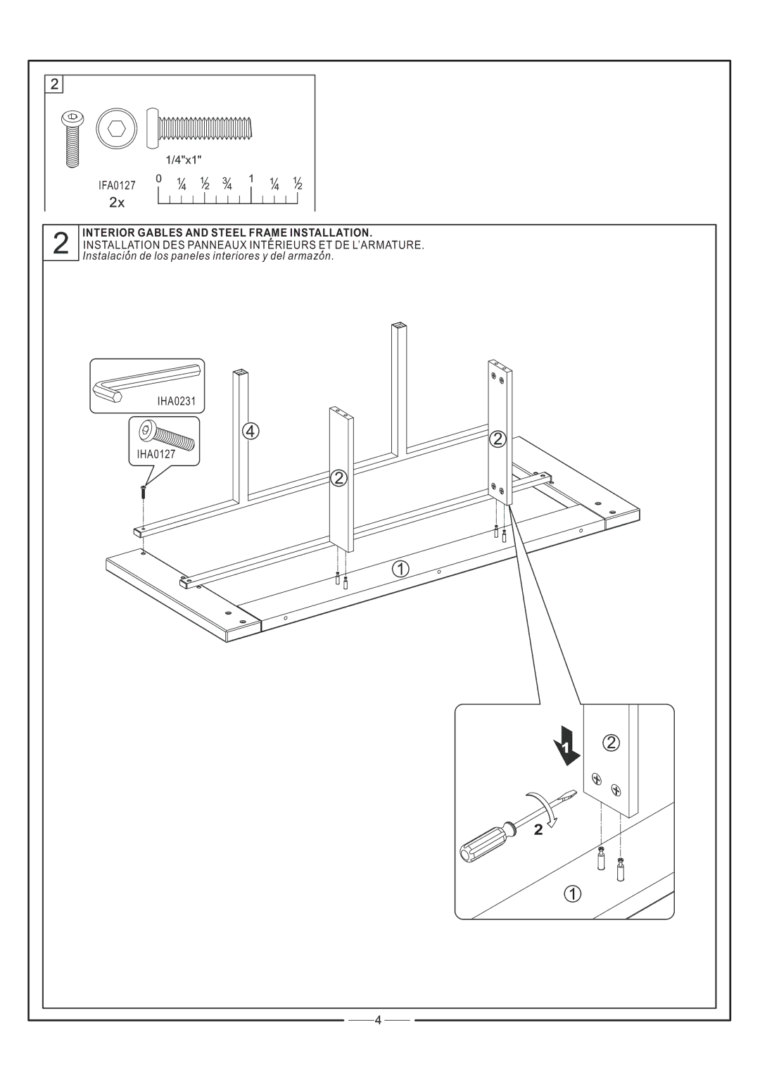 Tech Craft MD57 warranty Interior Gables and Steel Frame Installation 