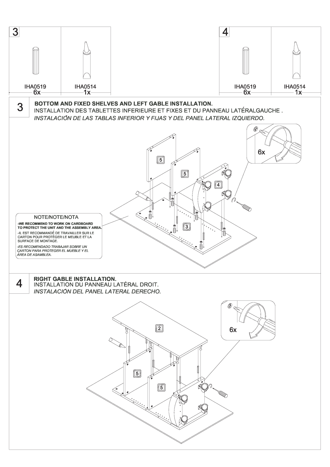 Tech Craft SF50 manual Right Gable Installation, Instalacion Del Panel Lateral Derecho 