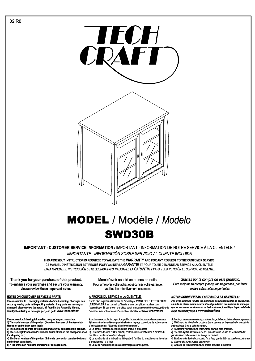 Tech Craft SWD30B manual 