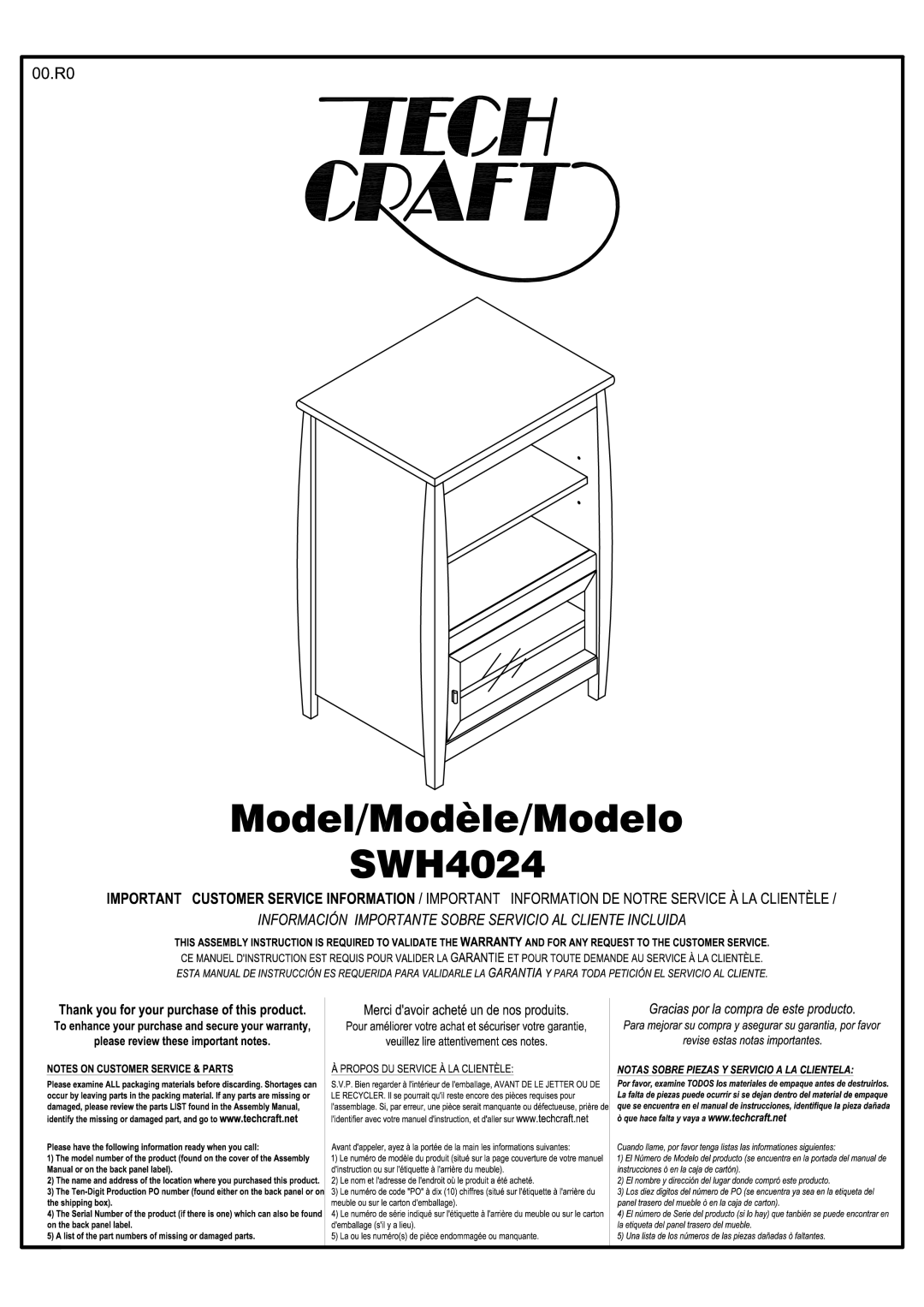 Tech Craft SWH4024 manual 