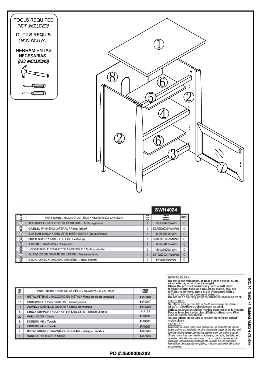 Tech Craft SWH4024 manual 