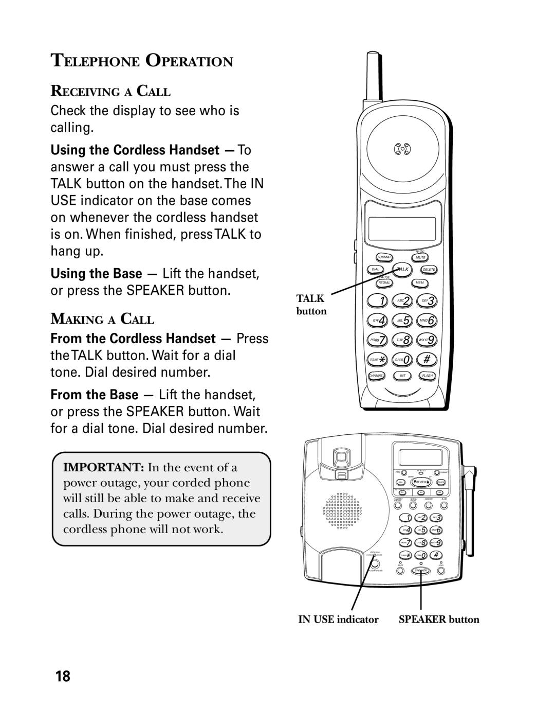 Technicolor - Thomson 26955 Telephone Operation, Check the display to see who is calling, USE indicator Speaker button 