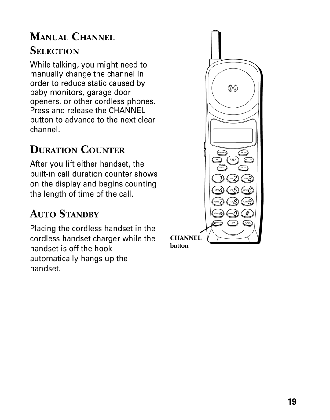 Technicolor - Thomson 26955 manual Manual Channel Selection, Duration Counter, Auto Standby, Channel button 