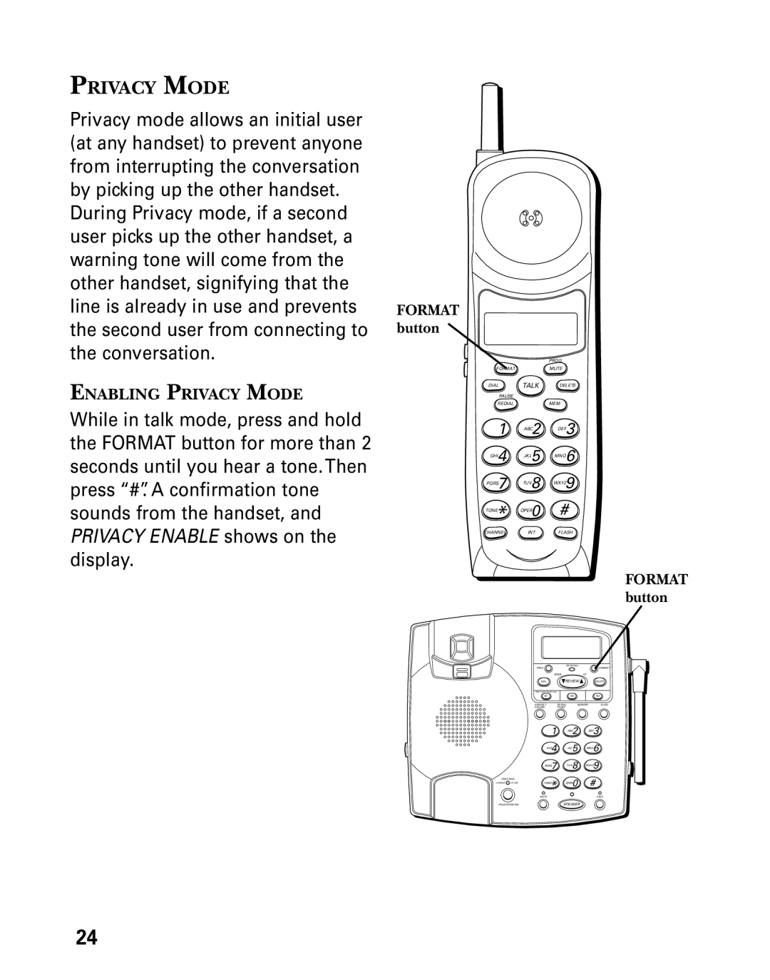 Technicolor - Thomson 26955 manual Privacy Mode, Format button 