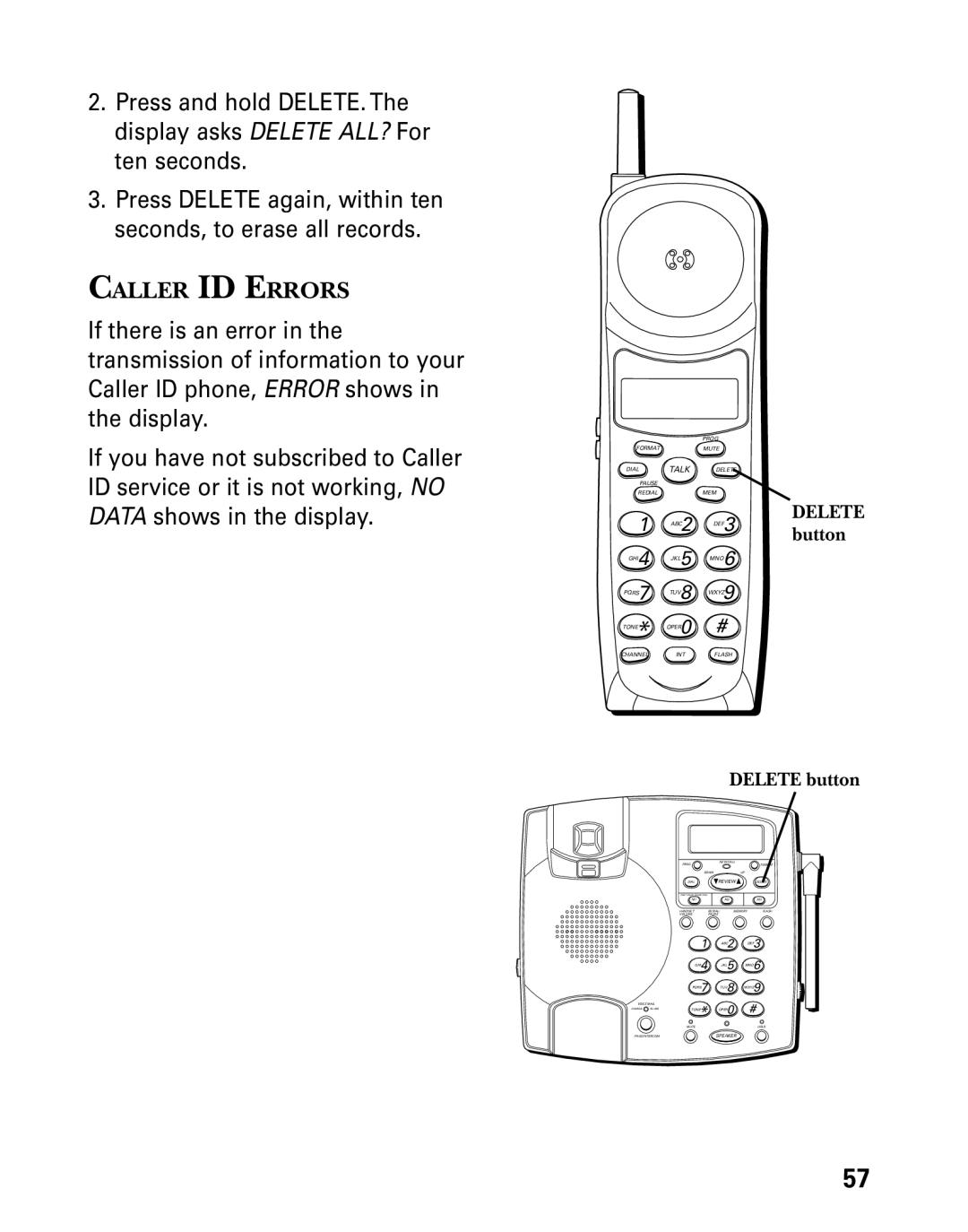 Technicolor - Thomson 26955 manual Caller ID Errors 