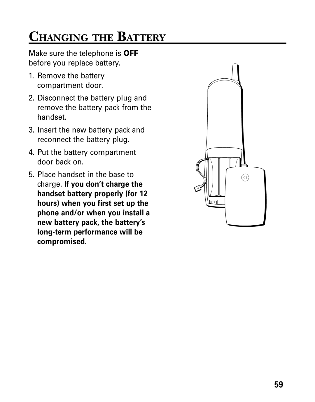 Technicolor - Thomson 26955 manual Changing the Battery 