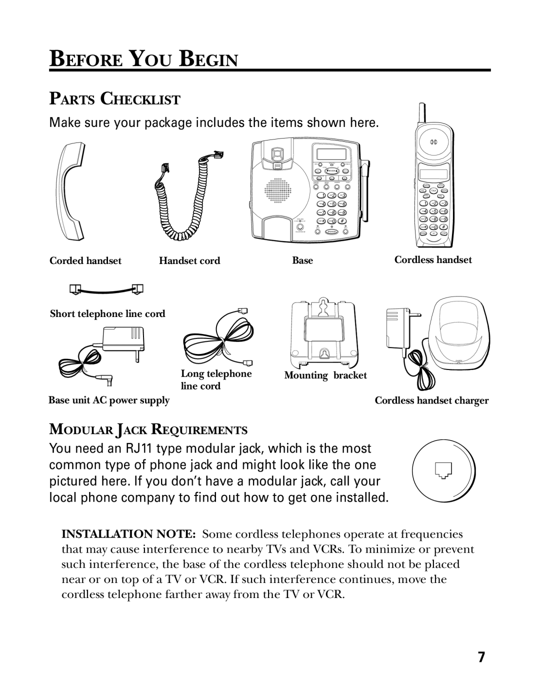 Technicolor - Thomson 26955 manual Before YOU Begin, Parts Checklist, Make sure your package includes the items shown here 