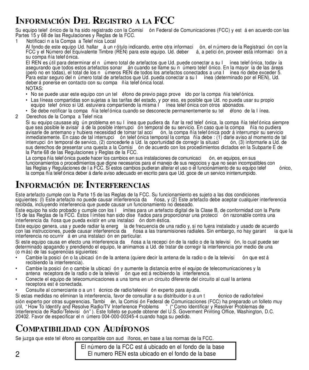 Technicolor - Thomson 29870 Series manual Información DEL Registro a LA FCC, Información DE Interferencias 