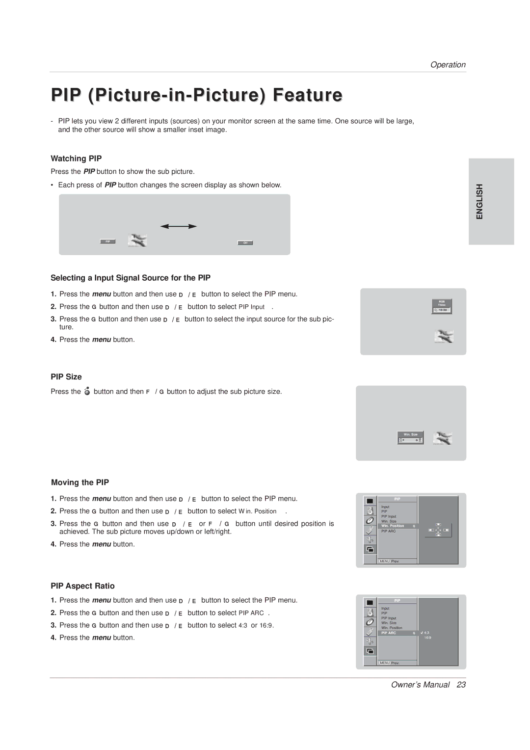 Technicolor - Thomson 42 WM 03 L manual PIP Picture-in-Picture Feature 