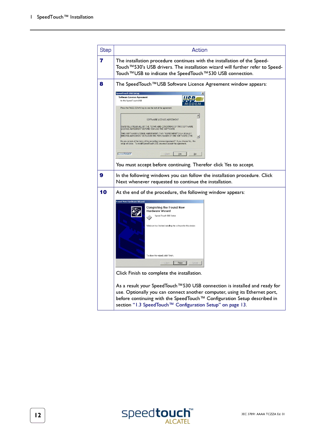 Technicolor - Thomson 510, 510i, 530 manual SpeedTouch Configuration Setup on 