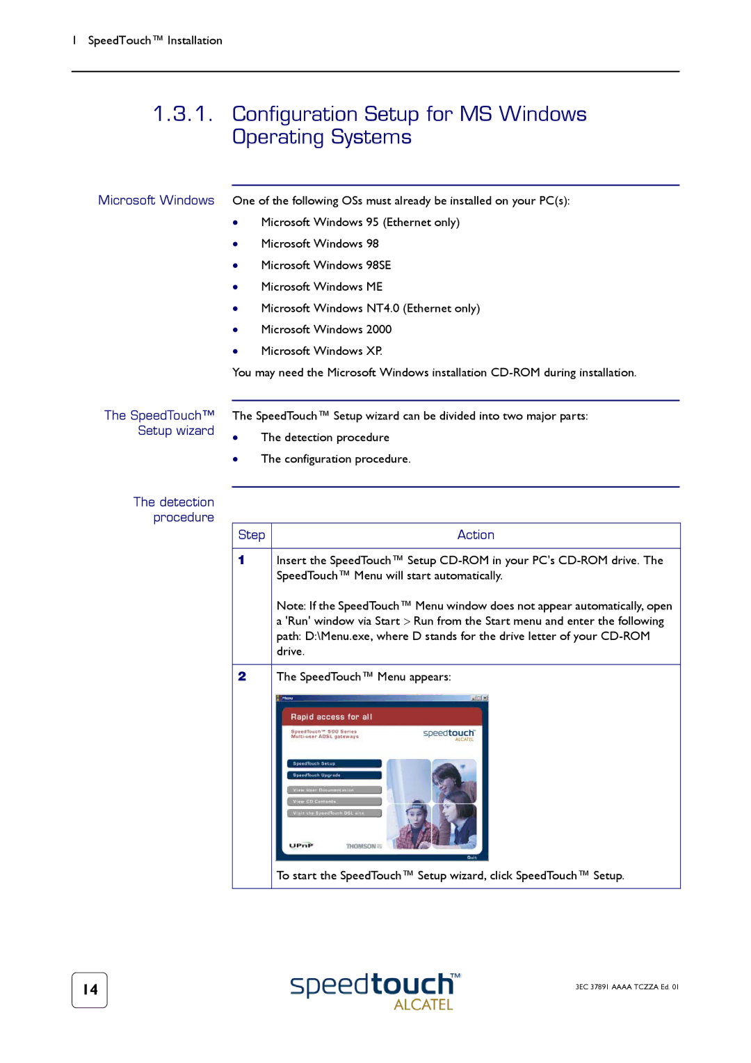 Technicolor - Thomson 510, 510i, 530 manual Configuration Setup for MS Windows Operating Systems 