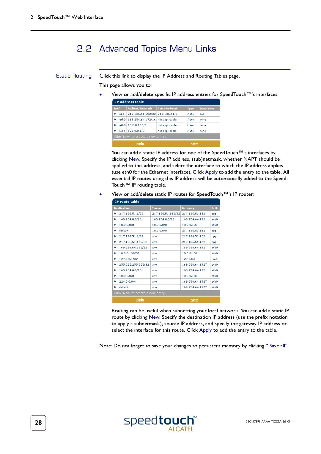 Technicolor - Thomson 510, 510i, 530 manual Advanced Topics Menu Links 