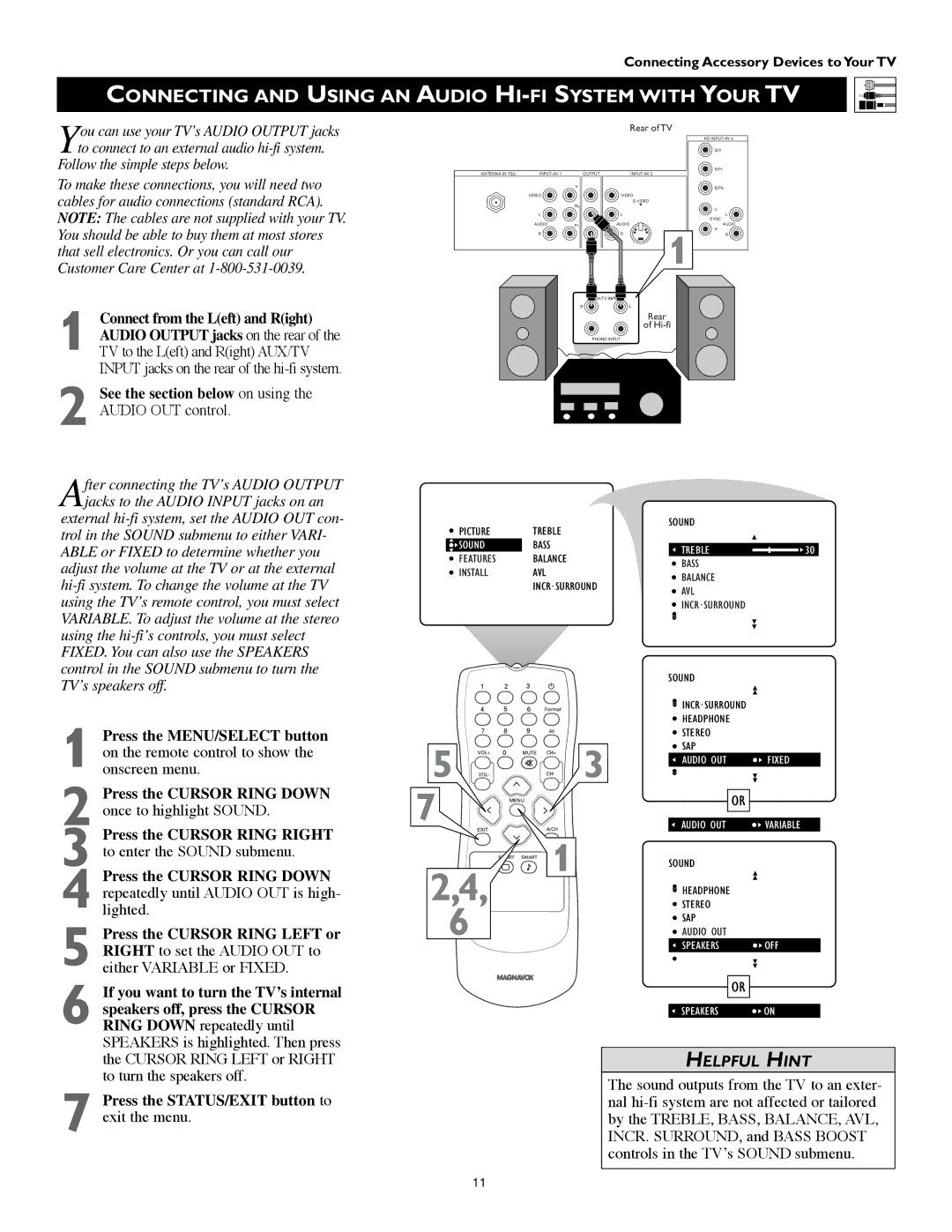 Technicolor - Thomson 51PW9303 manual Connecting and Using AN Audio HI-FI System with Your TV 