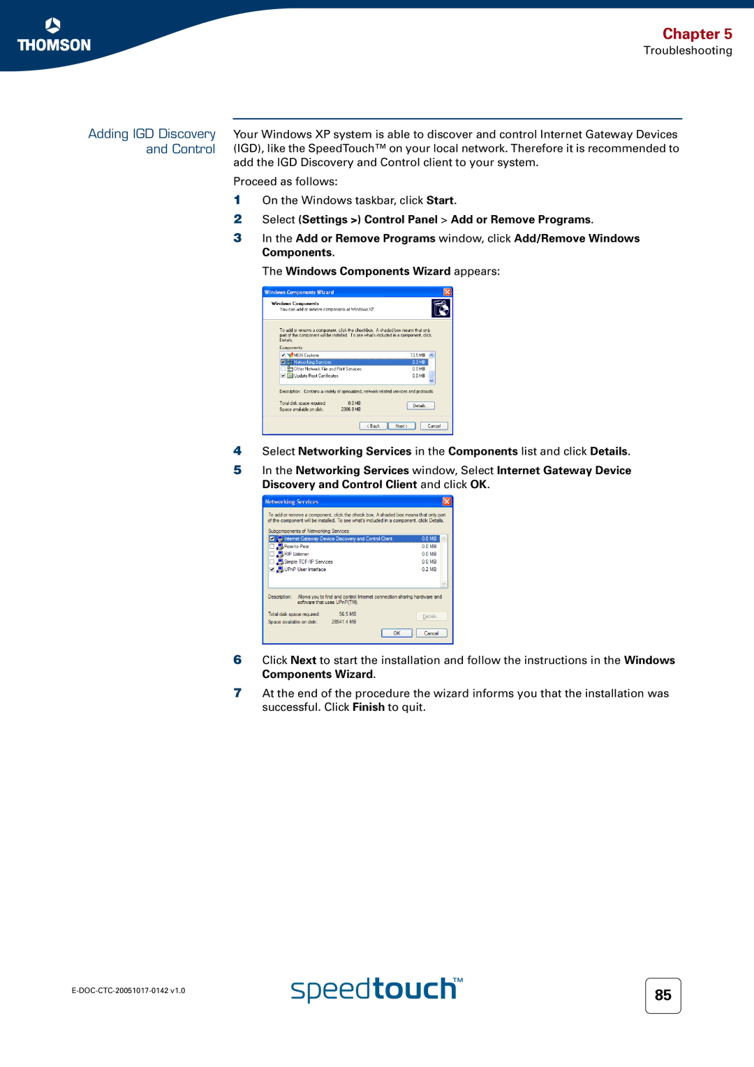 Technicolor - Thomson 536(v6) manual Adding IGD Discovery and Control 