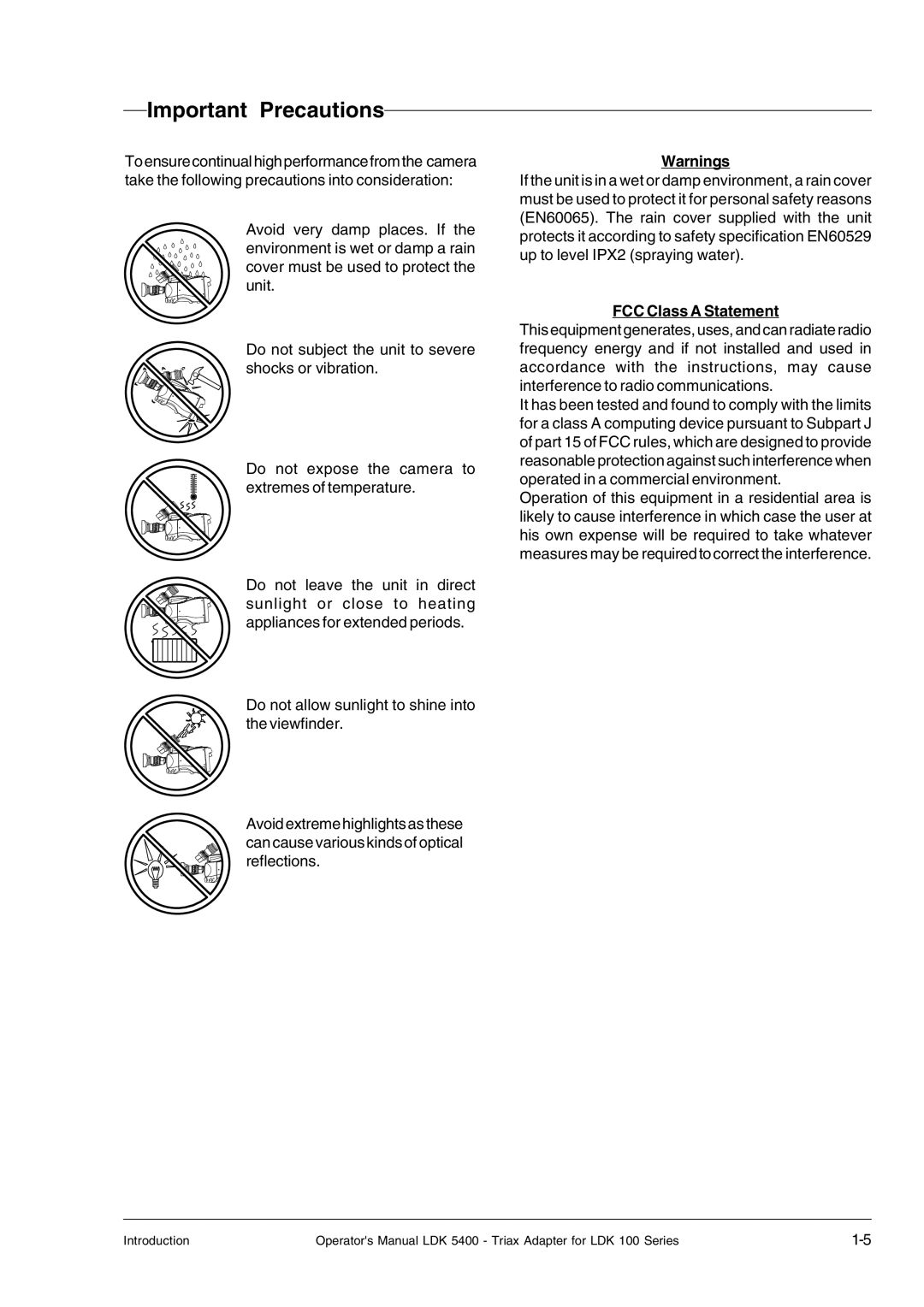 Technicolor - Thomson 5400LDK manual Important Precautions, FCC Class a Statement 