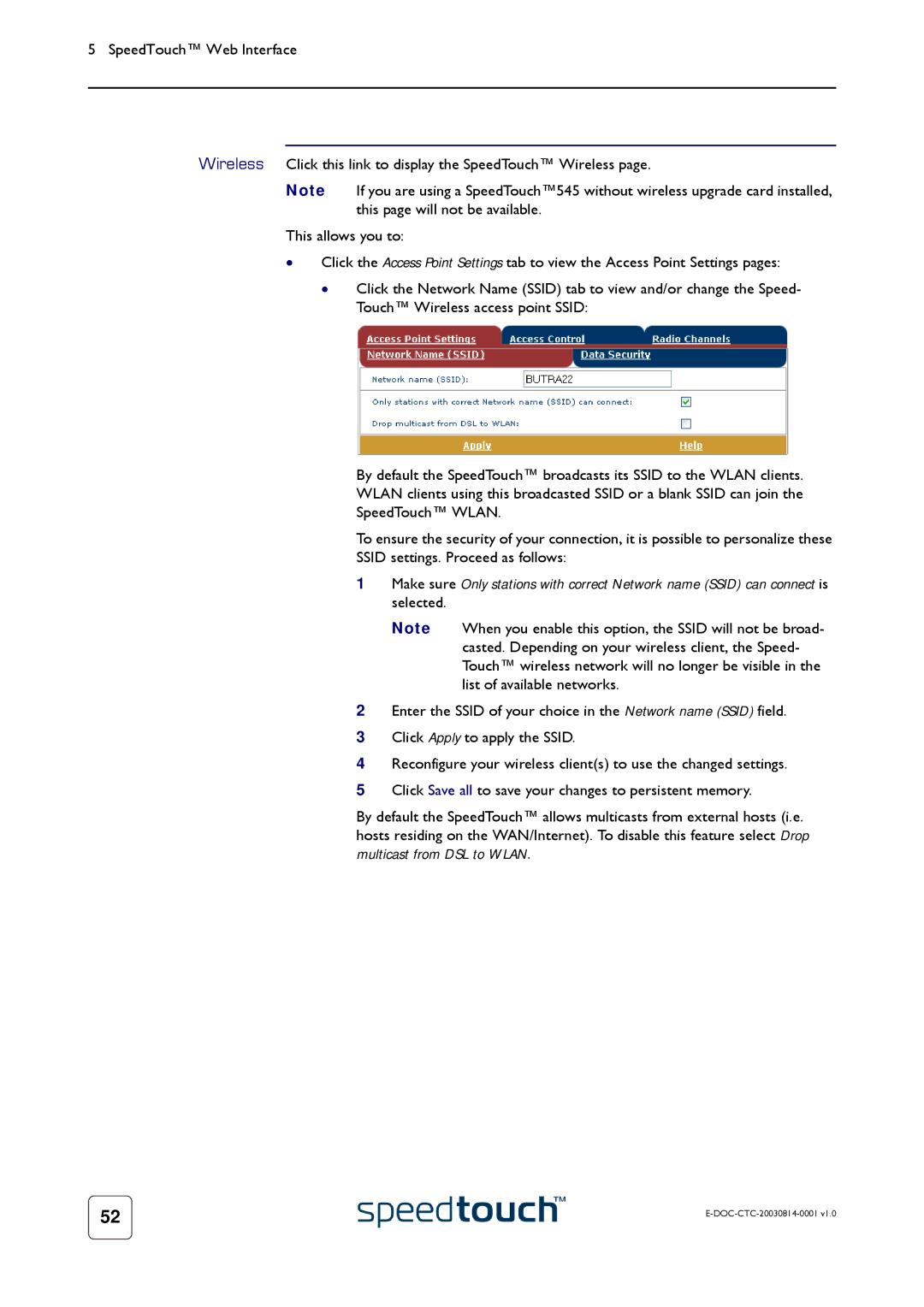 Technicolor - Thomson 545/570 manual Multicast from DSL to Wlan 