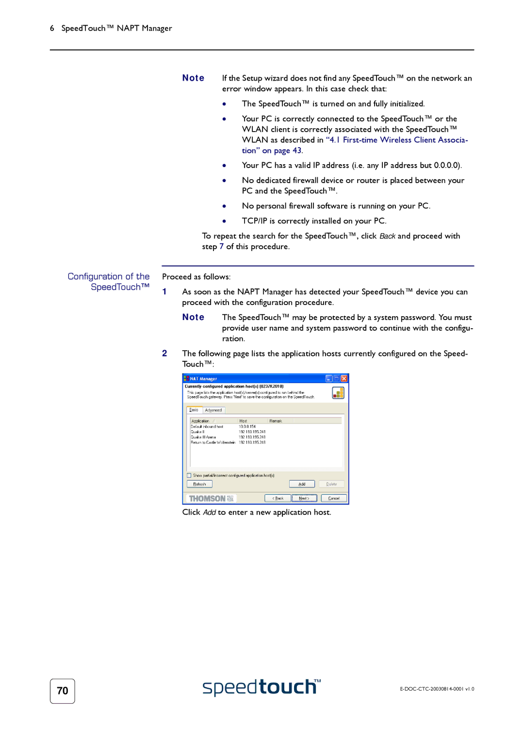 Technicolor - Thomson 545/570 manual Configuration of the SpeedTouch 