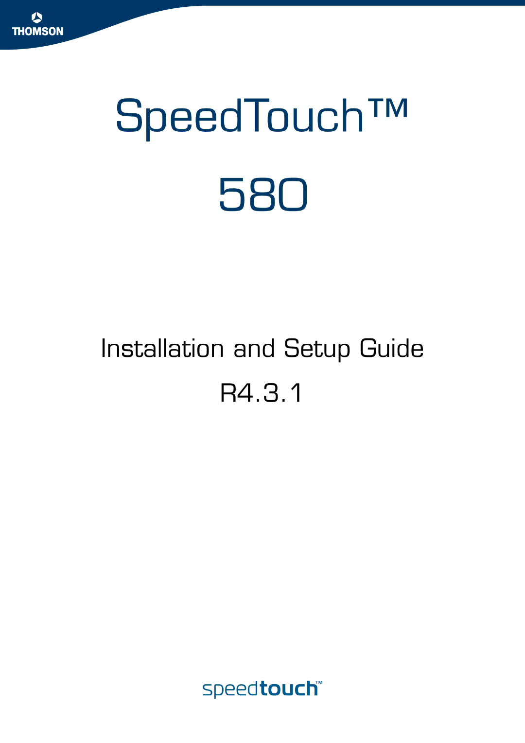 Technicolor - Thomson setup guide SpeedTouch 580 