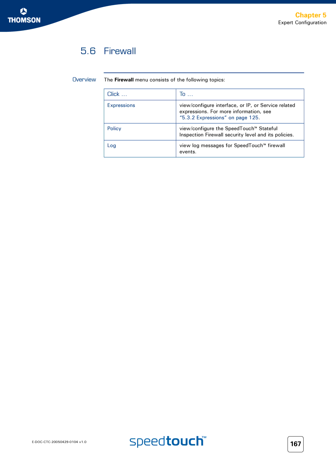 Technicolor - Thomson 605, 620, 608 WL manual 167, Expressions on, Policy, Log 