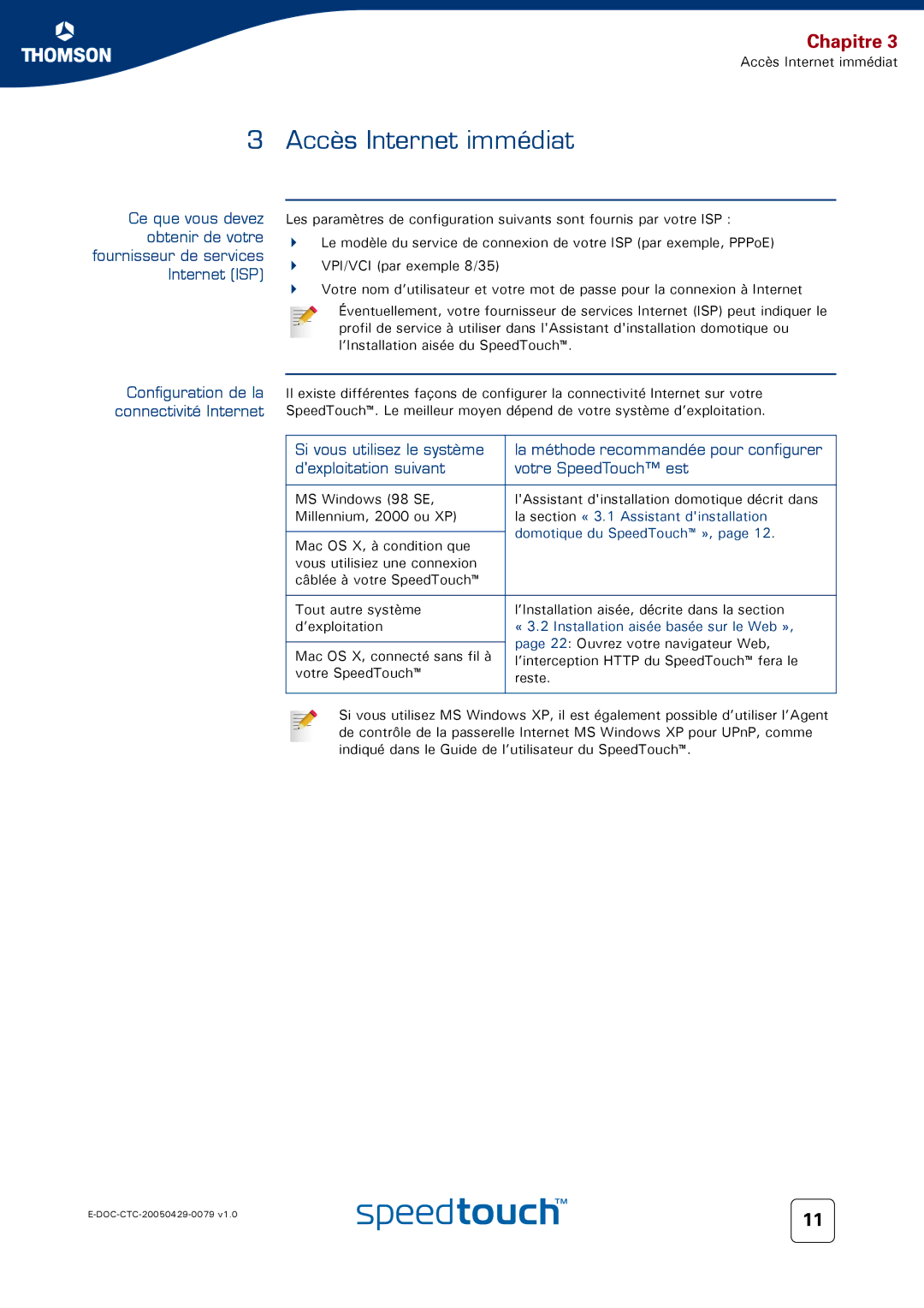 Technicolor - Thomson 716V5 (WL) manual Accès Internet immédiat, Domotique du SpeedTouch » 