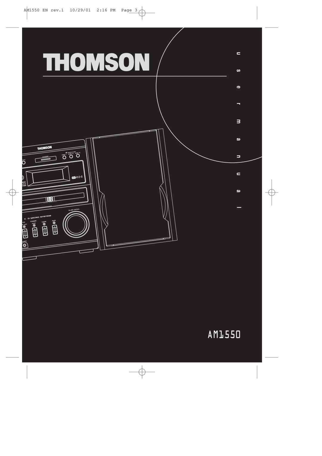 Technicolor - Thomson manual AM1550 EN rev.1 10/29/01 2 16 PM Page, Volume, Control, M Ag A Z I N, 3 ¥ C ¥ D 