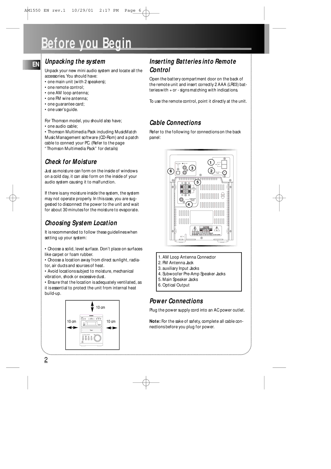 Technicolor - Thomson AM1550 manual Before you Begin 