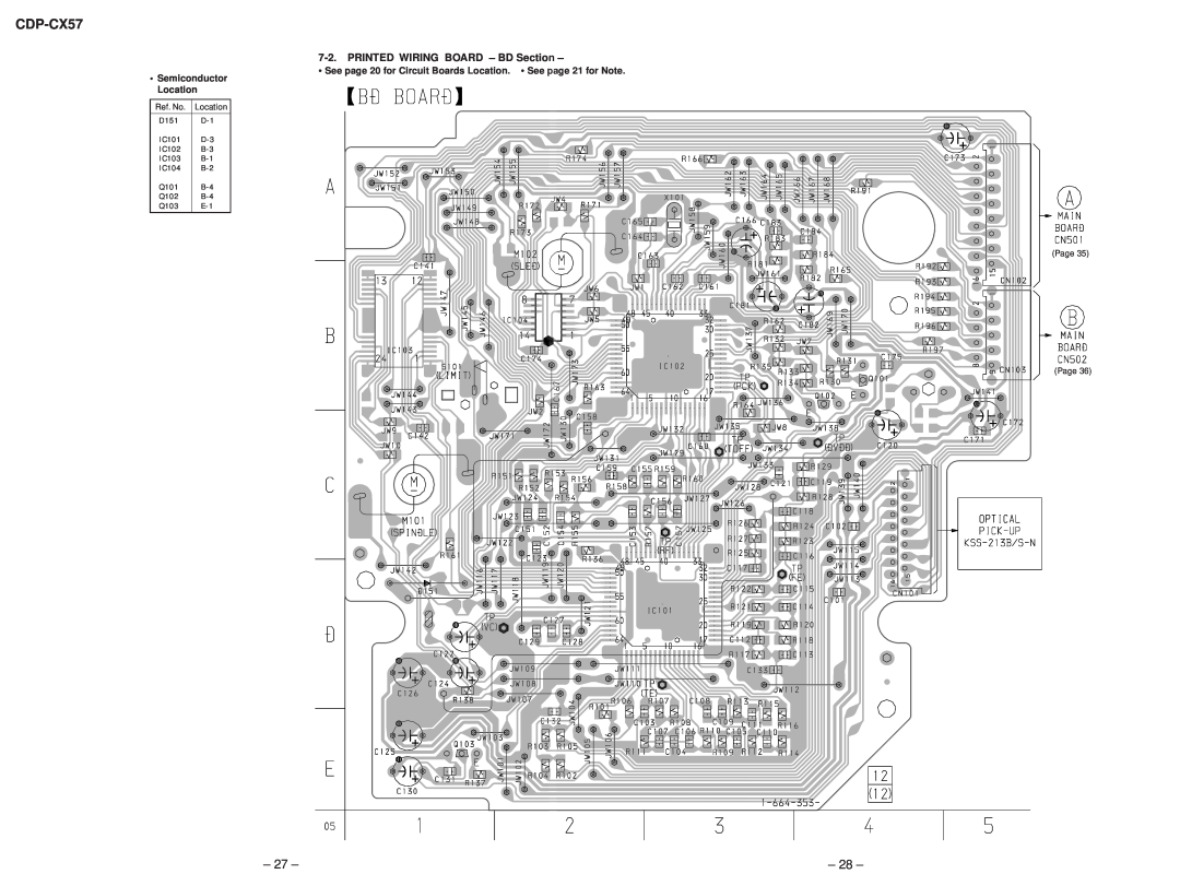 Technicolor - Thomson CDP-CX57 service manual PRINTED WIRING BOARD - BD Section, Semiconductor Location 