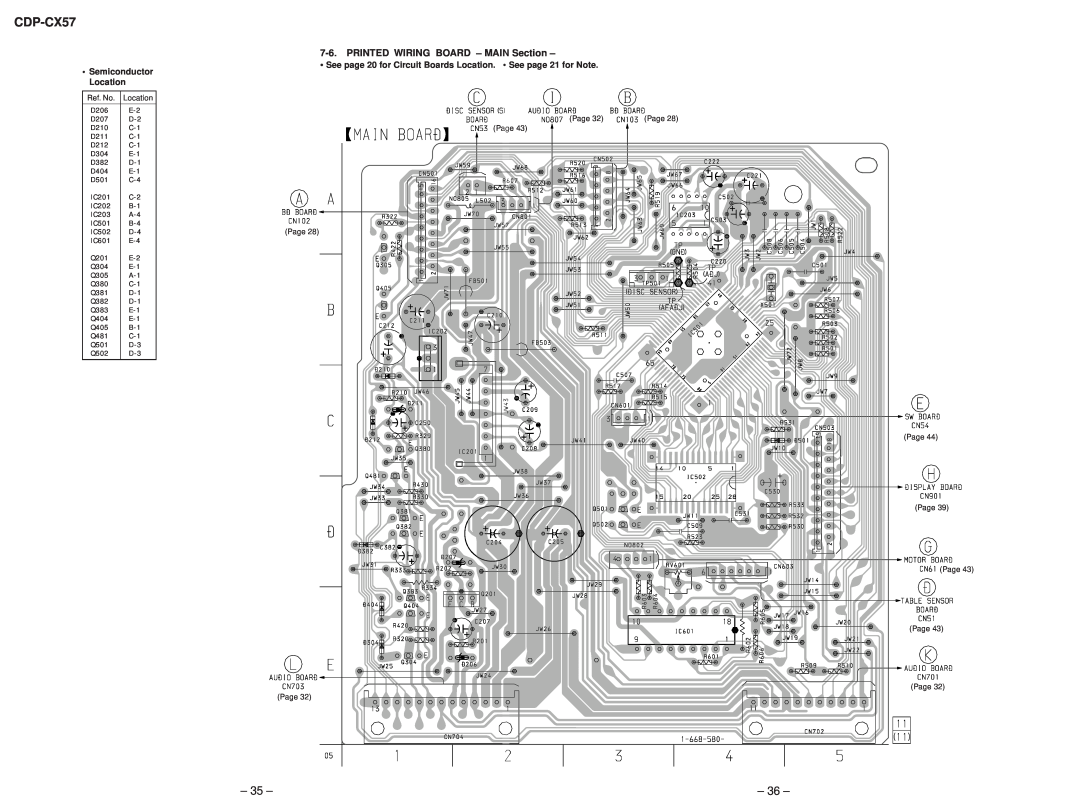 Technicolor - Thomson CDP-CX57 service manual PRINTED WIRING BOARD - MAIN Section, Semiconductor Location 
